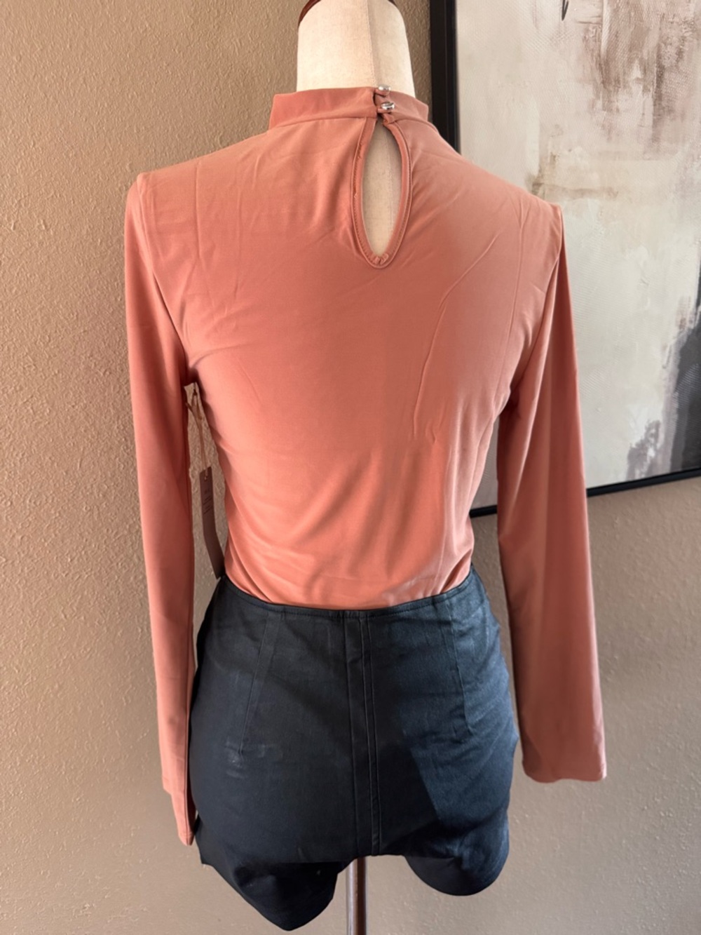 IRIS/HAUTE MONDE Long Sleeve Cutout Bodysuit - Dusty Rose - Picture 9 of 10